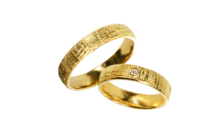 05357+05358-wedding rings, gold 750 with brillant